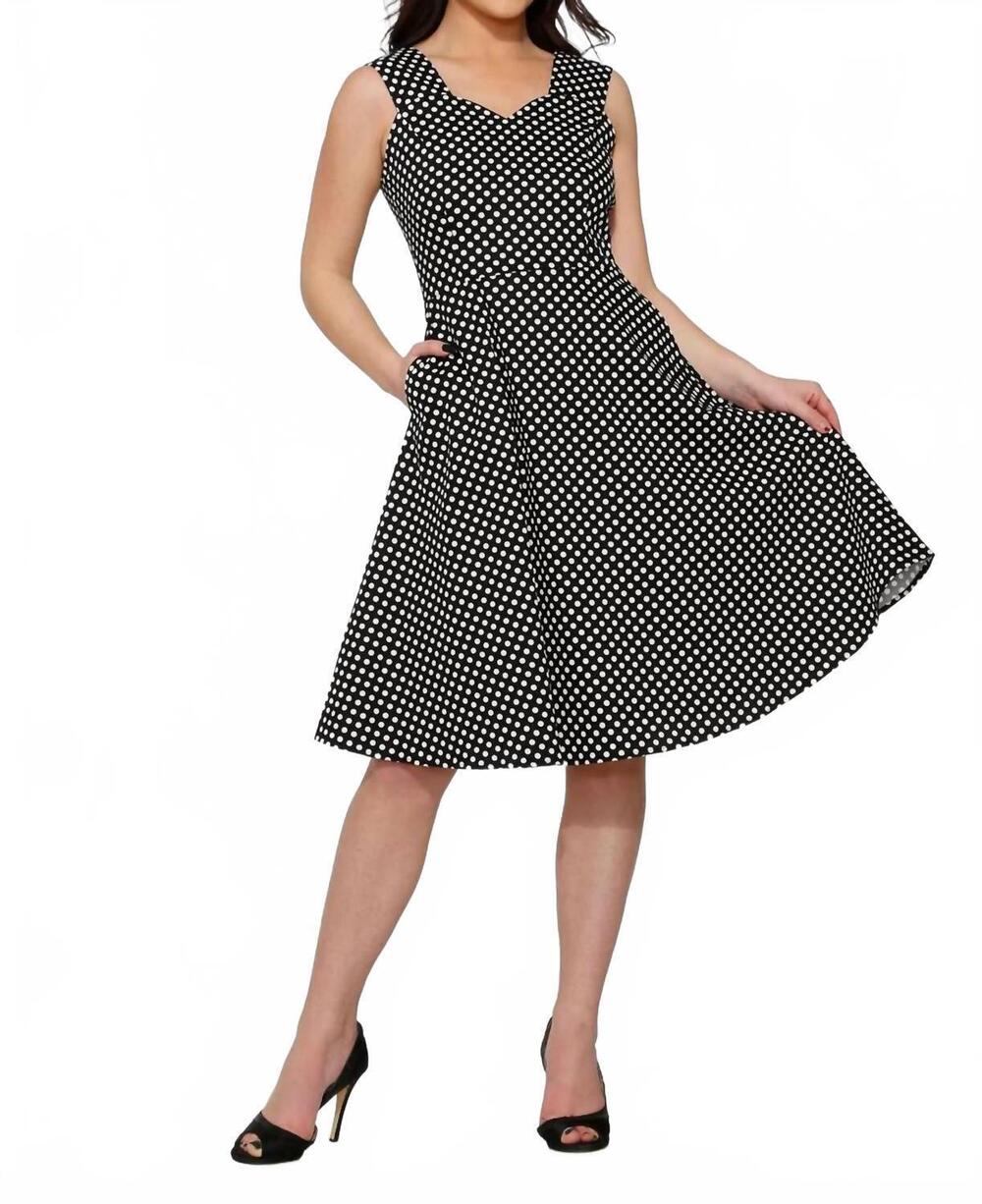 NEW ORCHID BLOOM polka dot swing dress in black